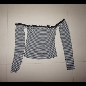 Ruffled off the shoulder crop top